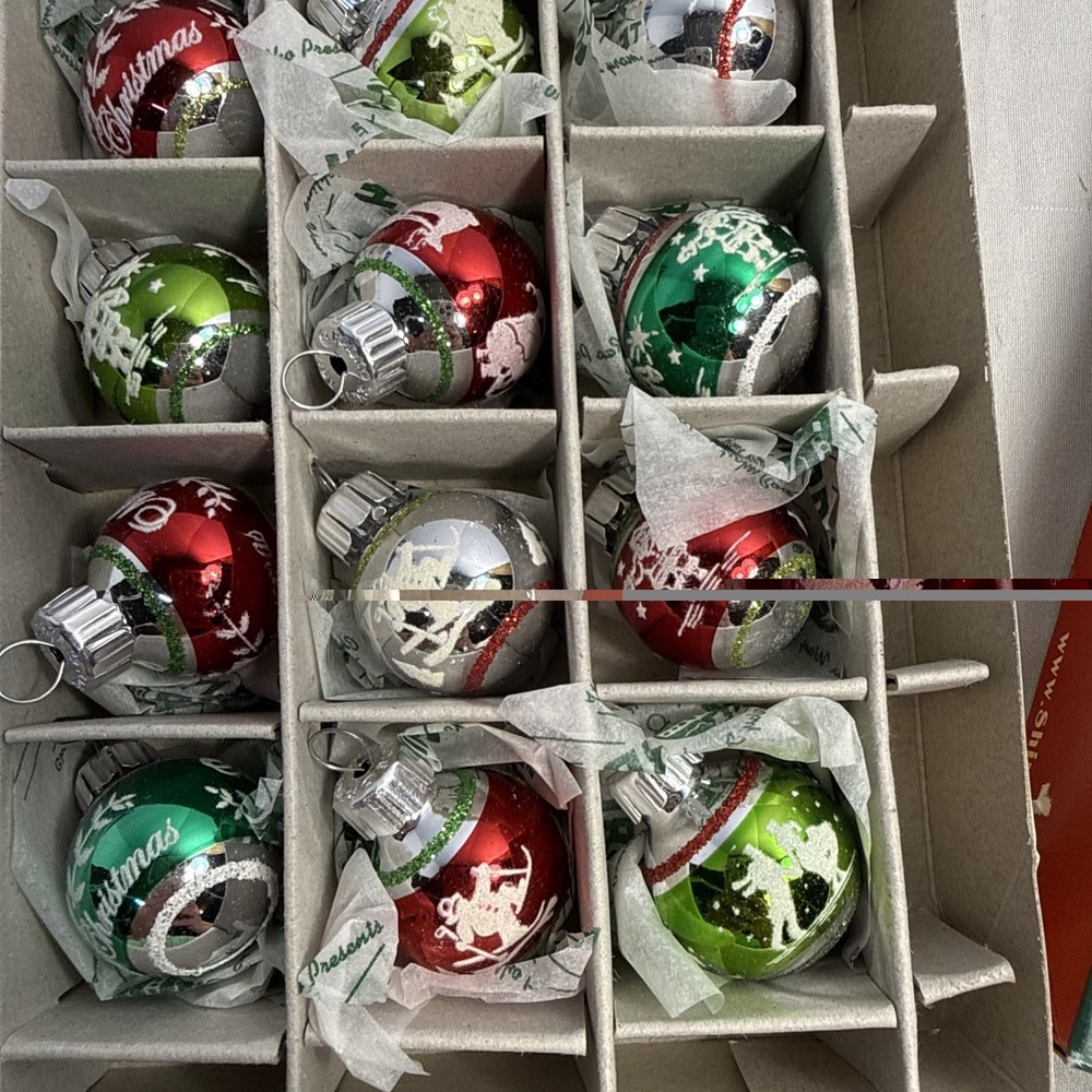 Christopher Radko Shiny Brite 25 Glass Christmas Ornaments Vintage 1940s Design - Picture 6 of 12